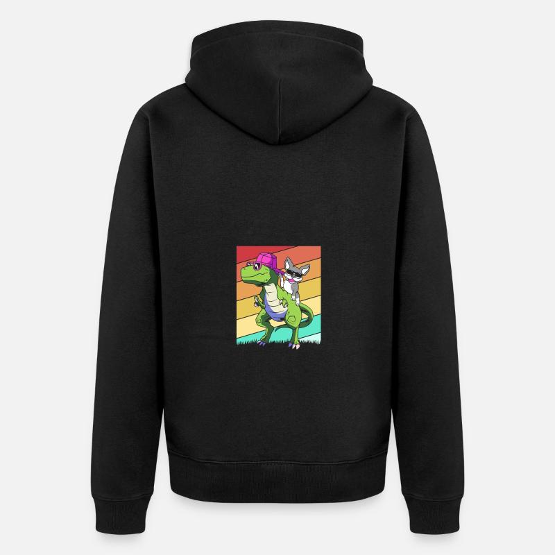 Boston Terrier - Unisex Premium Bio Zip Hoodie - Schwarz