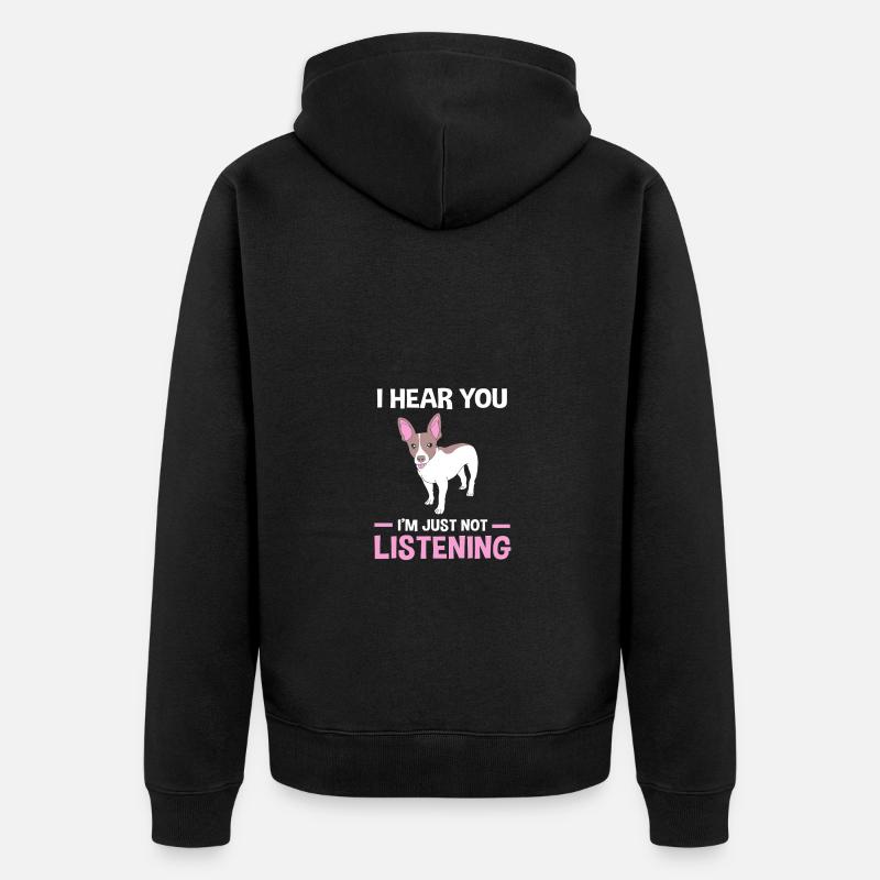 Rat Terrier - Unisex Premium Bio Zip Hoodie - Schwarz