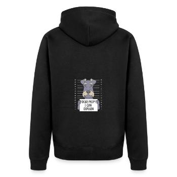 Zwergschnauzer - Unisex Premium Bio Zip Hoodie - Schwarz - Hinten - Nico (187cm)