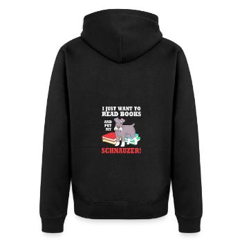 Zwergschnauzer - Unisex Premium Bio Zip Hoodie - Schwarz - Hinten - Nico (187cm)