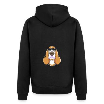 Basset Hound - Veste à capuche bio Premium Unisexe - noir - Dos - Nico (187cm)