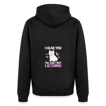 West Highland Terrier - Unisex Premium Organic Zip Hoodie - black - Back - Nico (187cm)