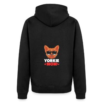 Yorkshire Terrier - Unisex Premium Bio Zip Hoodie - Schwarz - Hinten - Nico (187cm)
