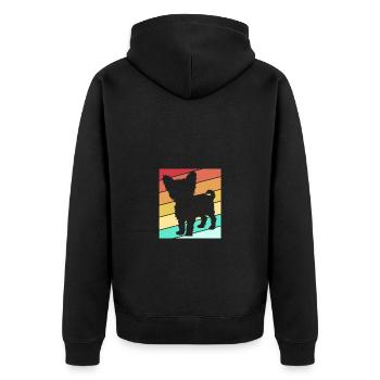Yorkshire Terrier - Unisex Premium Organic Zip Hoodie - black - Back - Nico (187cm)