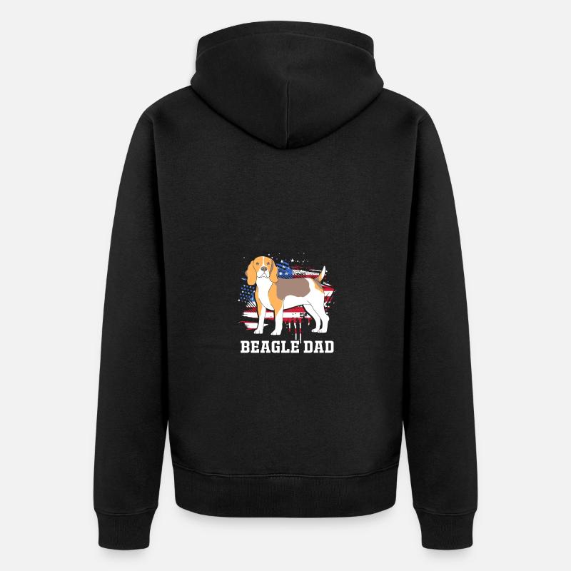 Papa Beagle - Veste à capuche bio Premium Unisexe - noir