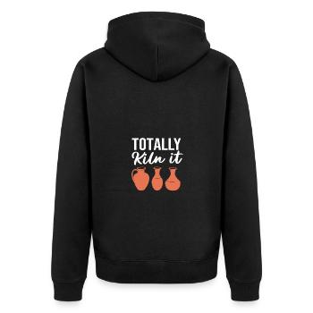 Pottery - Unisex Premium Organic Zip Hoodie - black - Back - Nico (187cm)