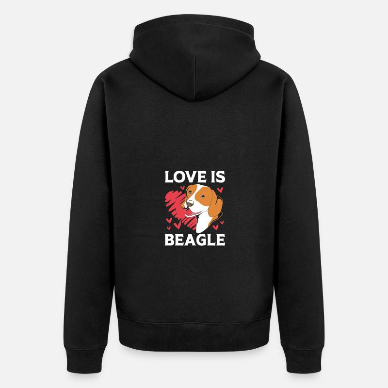 Papa Beagle - Veste à capuche bio Premium Unisexe - noir