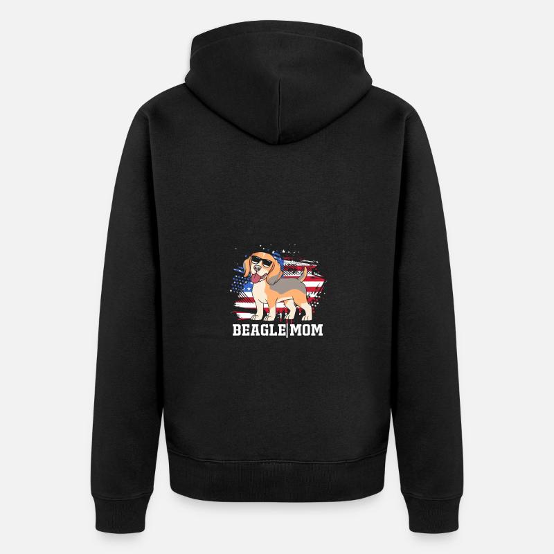 Beagle Maman Maman Chien Maman - Veste à capuche bio Premium Unisexe - noir