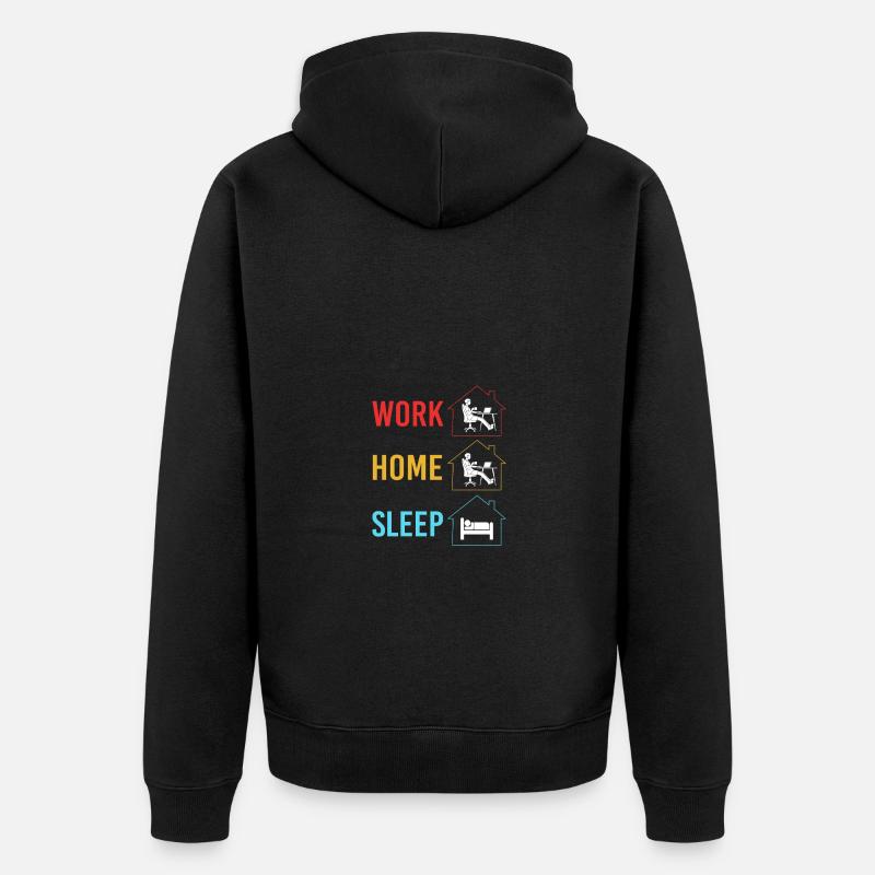 Remote Homeoffice - Unisex Premium Bio Zip Hoodie - Schwarz