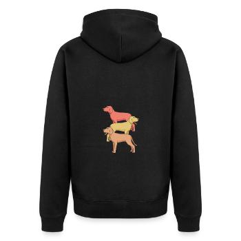 Redbone Coonhound - Unisex Premium Organic Zip Hoodie - black - Back - Nico (187cm)