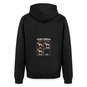 Redbone Coonhound - Unisex Premium Organic Zip Hoodie - black - Back - Nico (187cm)