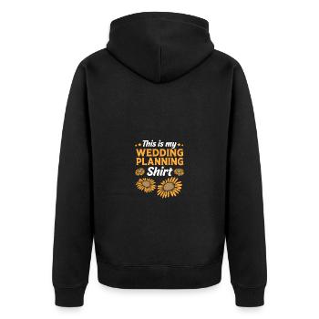 Event Planer - Unisex Premium Bio Zip Hoodie - Schwarz - Hinten - Nico (187cm)