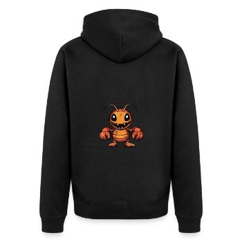 Hummer Krebs Halloween Lustig Zombie - Unisex Premium Bio Zip Hoodie - Schwarz - Hinten - Nico (187cm)
