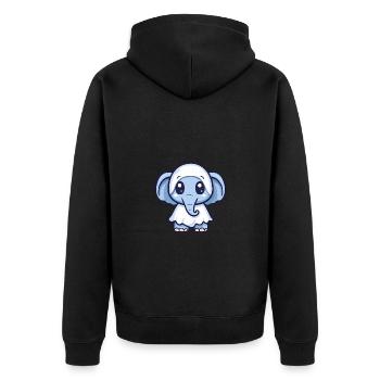 Mammut Halloween Lustig Geist - Unisex Premium Bio Zip Hoodie - Schwarz - Hinten - Nico (187cm)