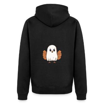 Turkey Halloween Funny Ghost - Unisex Premium Organic Zip Hoodie - black - Back - Nico (187cm)