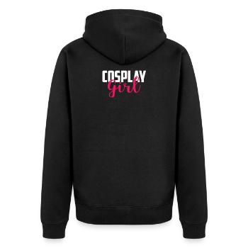 cosplay fan dress gamer gift - Unisex Premium Organic Zip Hoodie - black - Back - Nico (187cm)
