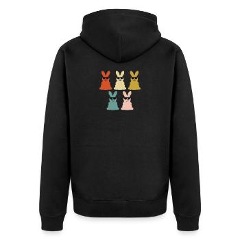 Hipster Easter Bunny Cool Rabbits With Shades - Unisex Premium Bio Zip Hoodie - Schwarz - Hinten - Nico (187cm)