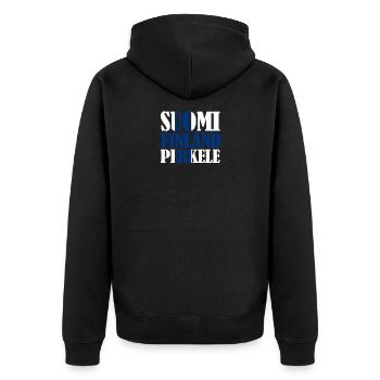 Drapeau finlandais avec Suomi Finland Perkele - Veste à capuche bio Premium Unisexe - noir - Dos - Nico (187cm)