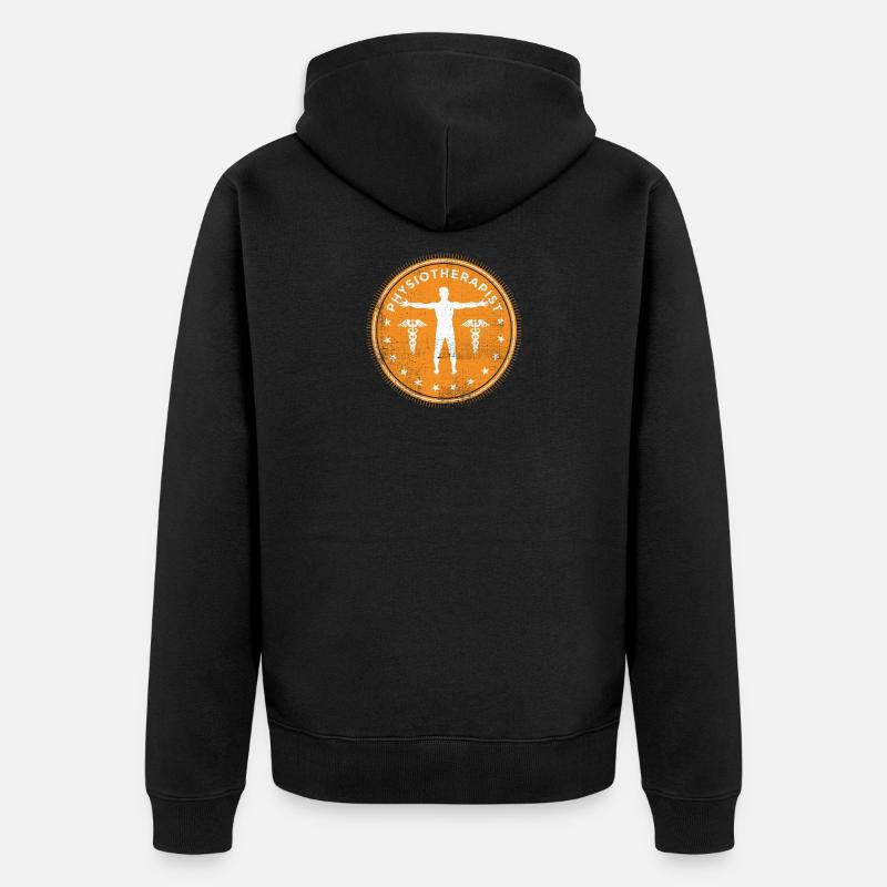 Fysioterapi logo gaveidé til fysioterapi - Premium økologisk unisex-hettejakke - svart