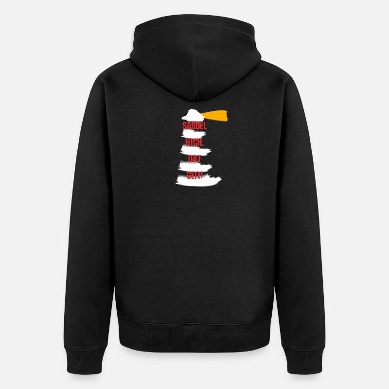 Sabbel nich dat geit! Plattdeutsch Leuchtturm - Unisex Premium Bio Zip Hoodie - Schwarz