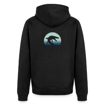 Mosasaurus jurassic cadeau animal fossile préhistorique - Veste à capuche bio Premium Unisexe - noir - Dos - Nico (187cm)