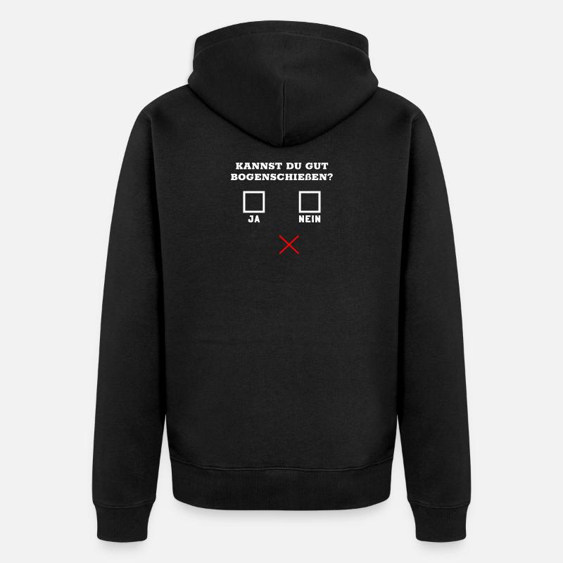 Bogen Pfeil Bogenschießen Bogenschütze Jäger - Unisex Premium Bio Zip Hoodie - Schwarz