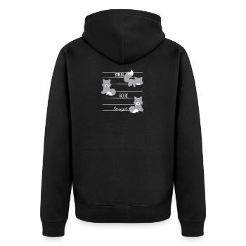Wolf - loups - Wolffan - rire - sourire - Veste à capuche bio Premium Unisexe - noir - Dos - Nico (187cm)
