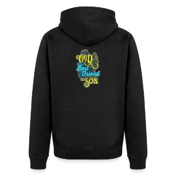 Papa Fils Père Fils Meilleurs amis Idée cadeau - Veste à capuche bio Premium Unisexe - noir - Dos - Nico (187cm)
