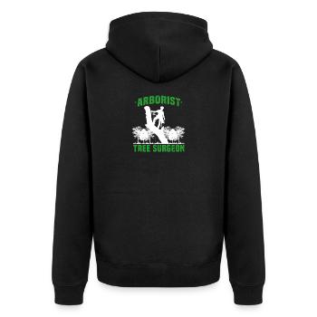 Arborists tree surgeon tree processor chainsaw gift - Unisex Premium Organic Zip Hoodie - black - Back - Nico (187cm)