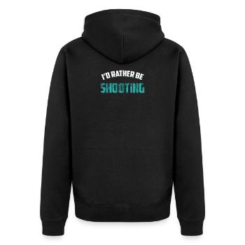 Shooting shoot shooting sport gift pistol gun - Unisex Premium Organic Zip Hoodie - black - Back - Nico (187cm)