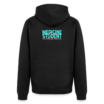 Étudiant en médecine étudiant dit super docteur médecin - Veste à capuche bio Premium Unisexe - noir - Dos - Nico (187cm)