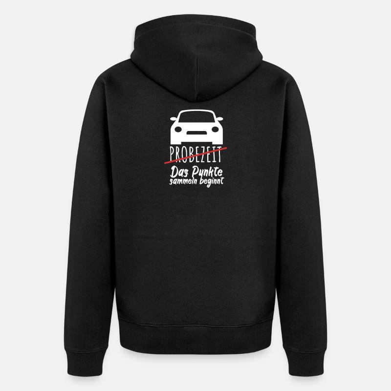 Probezeit Das Punkte sammeln beginnt - Unisex Premium Bio Zip Hoodie - Schwarz