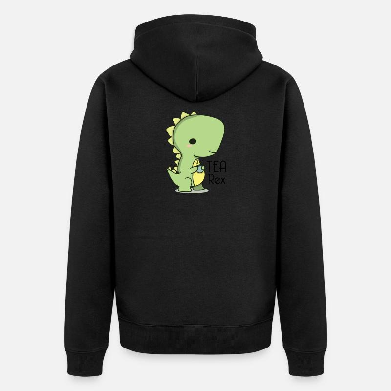 tea rex design - Veste à capuche bio Premium Unisexe - noir