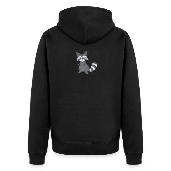 Süßer Waschbär - Unisex Premium Bio Zip Hoodie - Schwarz - Hinten - Nico (187cm)