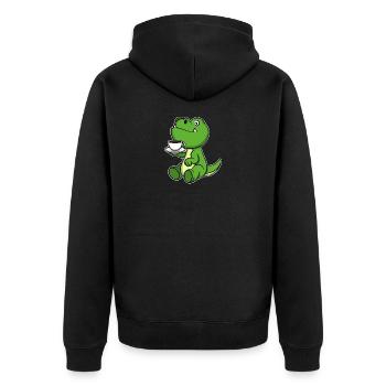 Mignon Dinosaur Café Cadeau de Noël Anniversaire - Veste à capuche bio Premium Unisexe - noir - Dos - Nico (187cm)
