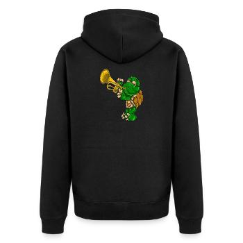 Trompette musicien tortue - Veste à capuche bio Premium Unisexe - noir - Dos - Nico (187cm)