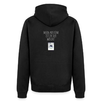 Anti-Fasching Anti-Karneval Kostüm - Unisex Premium Bio Zip Hoodie - Schwarz - Hinten - Nico (187cm)