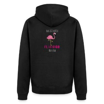 Anti-Fasching Anti-Karneval Kostüm Flamingo - Unisex Premium Bio Zip Hoodie - Schwarz - Hinten - Nico (187cm)