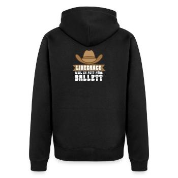 Linedance weil zu Fett fuers Ballett - Unisex Premium Bio Zip Hoodie - Schwarz - Hinten - Nico (187cm)