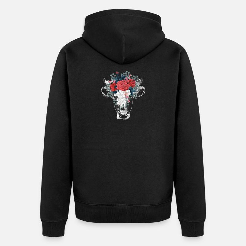 Fleurs de vache - Veste à capuche bio Premium Unisexe - noir