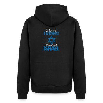 Israel Judaism Krav Maga - Unisex Premium Organic Zip Hoodie - black - Back - Nico (187cm)