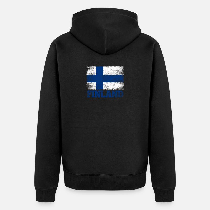 Drapeau de la Finlande - Veste à capuche bio Premium Unisexe - noir
