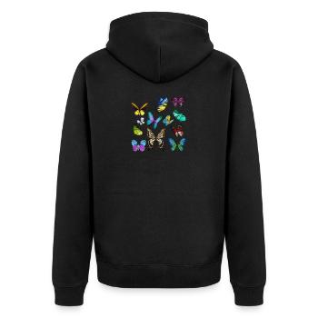 Papillon insecte cocon - Veste à capuche bio Premium Unisexe - noir - Dos - Nico (187cm)