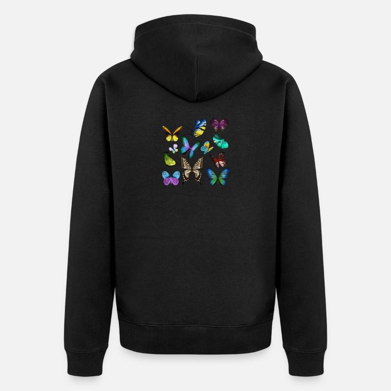 Papillon insecte cocon - Veste à capuche bio Premium Unisexe - noir
