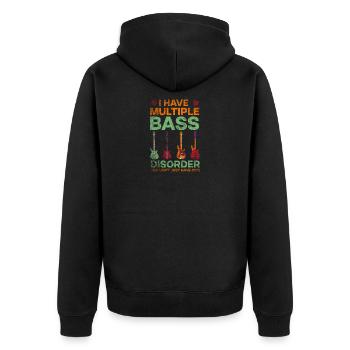 Guitar Bassist - Unisex Premium Organic Zip Hoodie - black - Back - Nico (187cm)