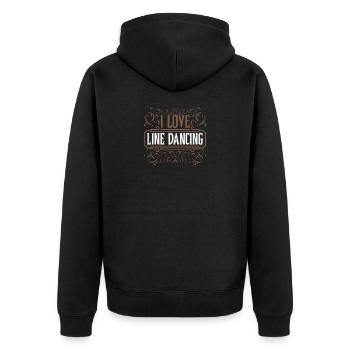 Linedance Cowboy Western - Unisex Premium Organic Zip Hoodie - black - Back - Nico (187cm)