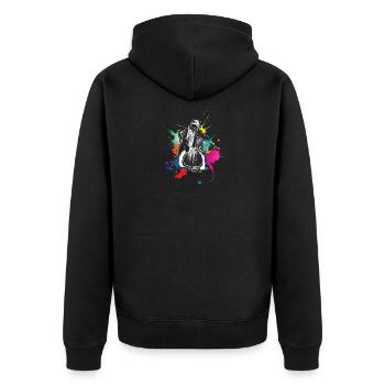 violoncelle - Veste à capuche bio Premium Unisexe - noir - Dos - Nico (187cm)