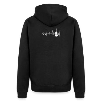 Cello cellist heartbeat - Unisex Premium Organic Zip Hoodie - black - Back - Nico (187cm)