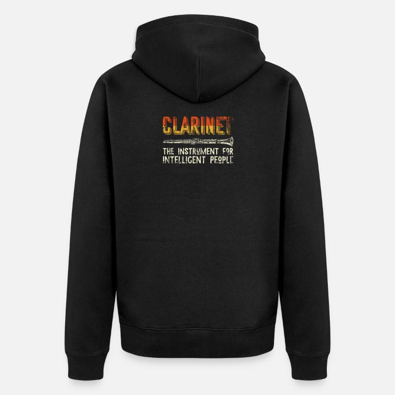 Klarinette - Unisex Premium Bio Zip Hoodie - Schwarz