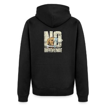 Vegan Lifestyle - Unisex Premium Bio Zip Hoodie - Schwarz - Hinten - Nico (187cm)
